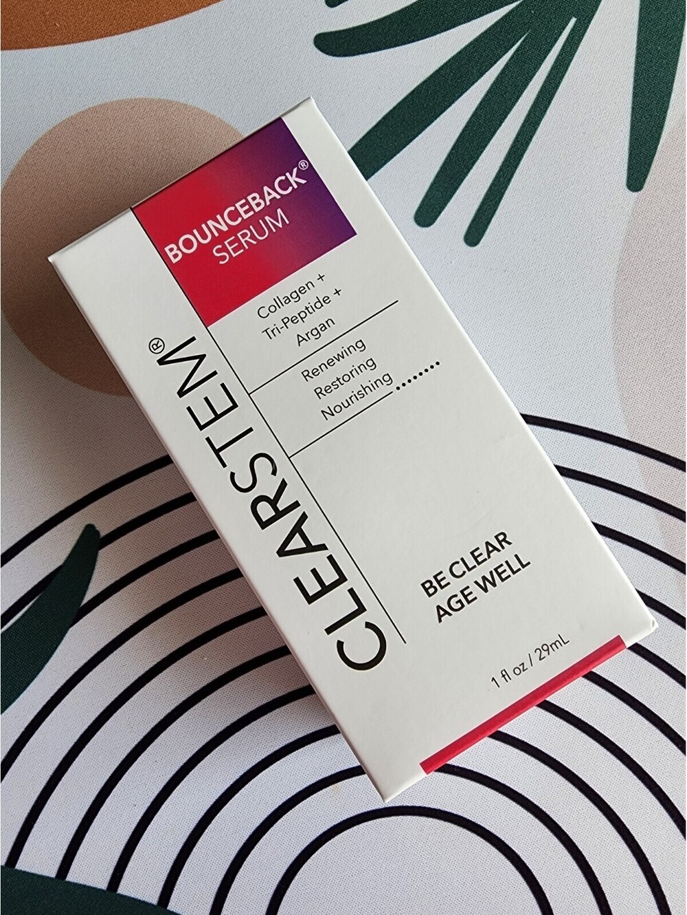 Clearstem Bounceback Serum - Collagen + Tri-Peptide + Argan, 1 fl oz
